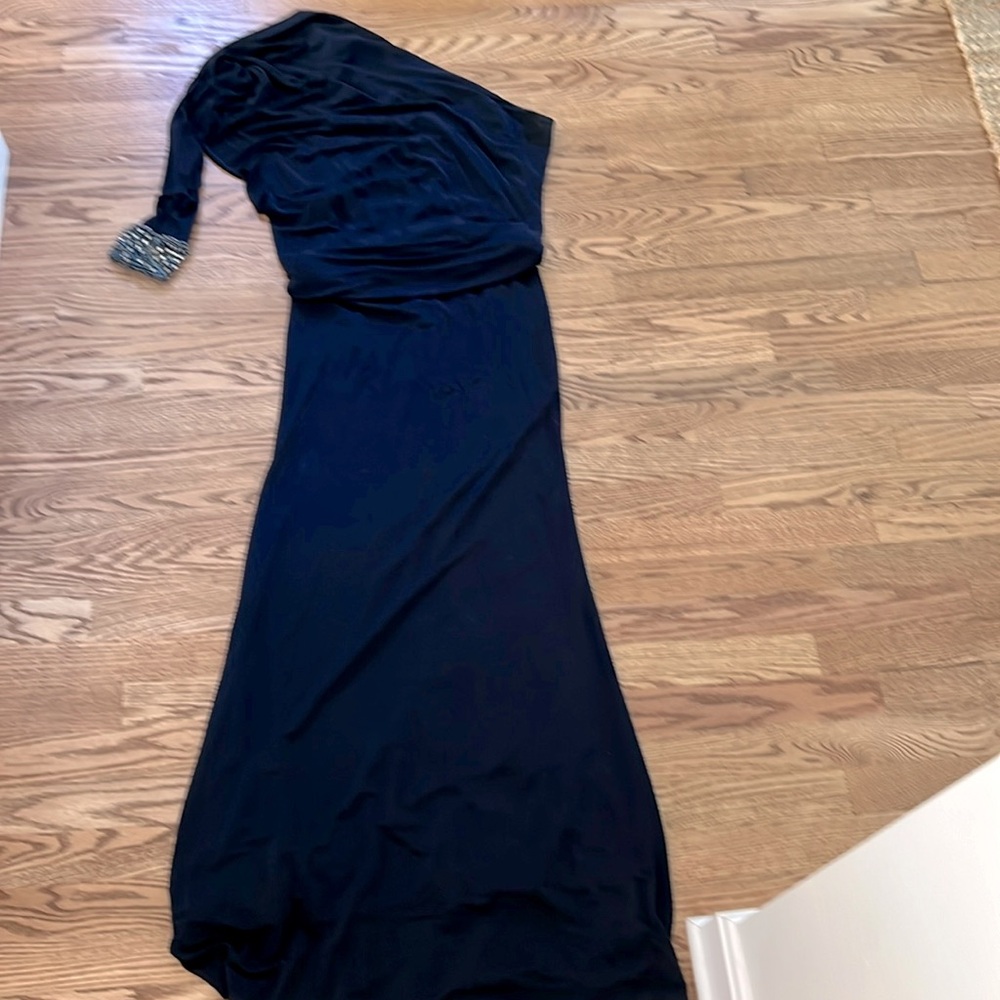 David Meister one shoulder gown
